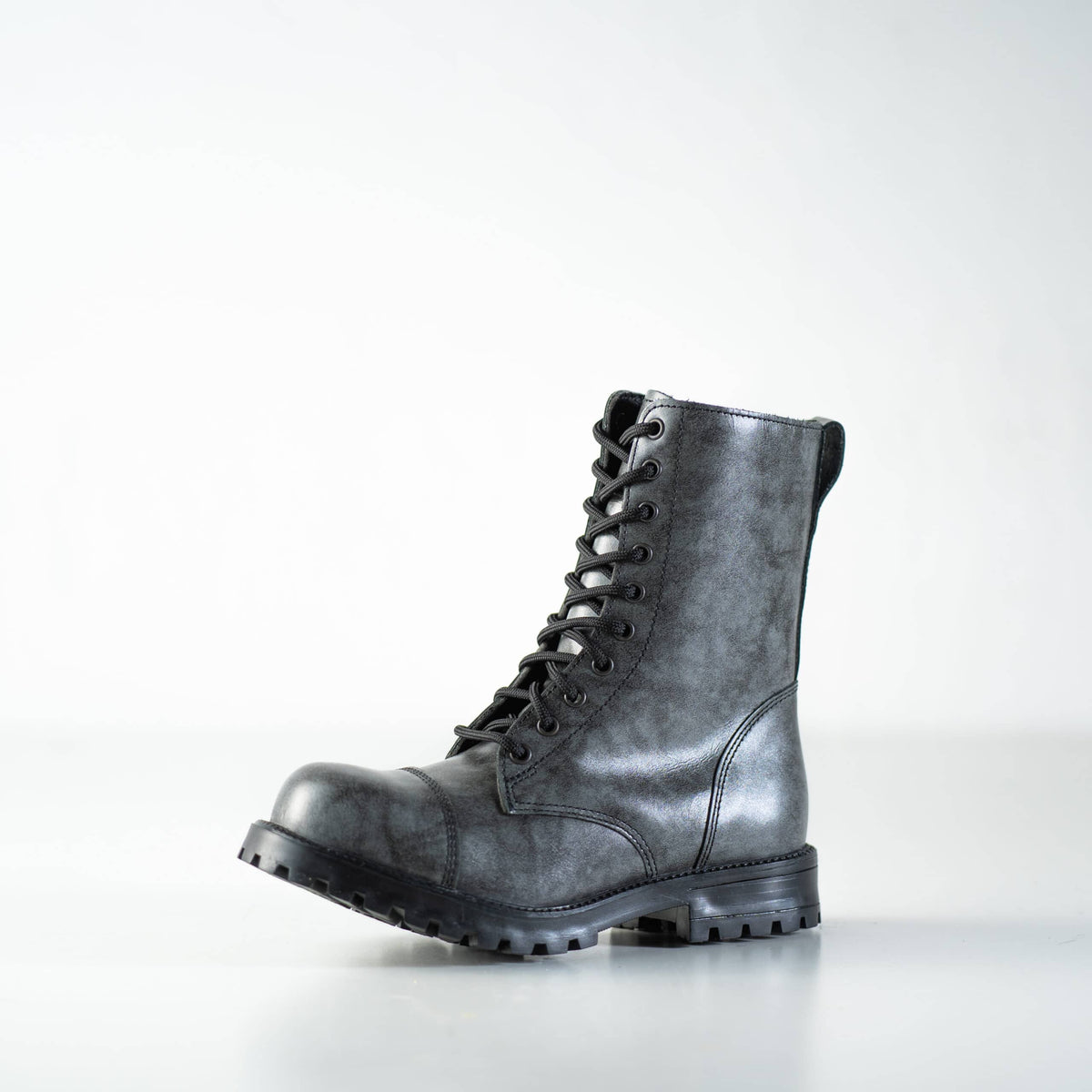 Samelin 511 Punk-Boots grau, Leder – Seitenansicht