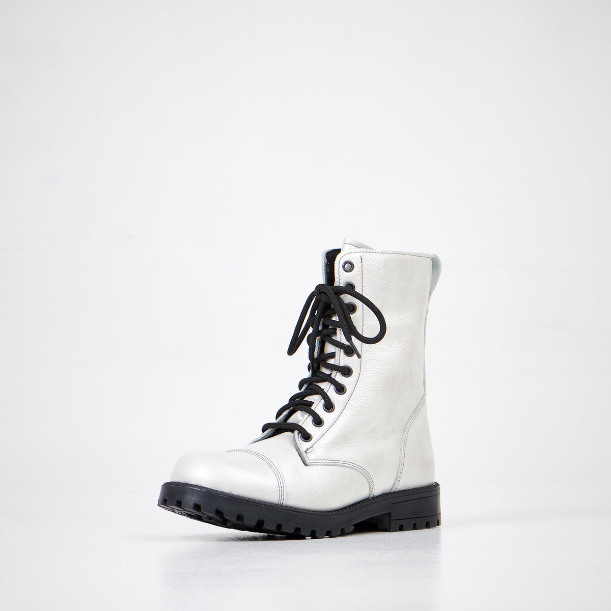 Samelin 511 punk boots white, leather – side view