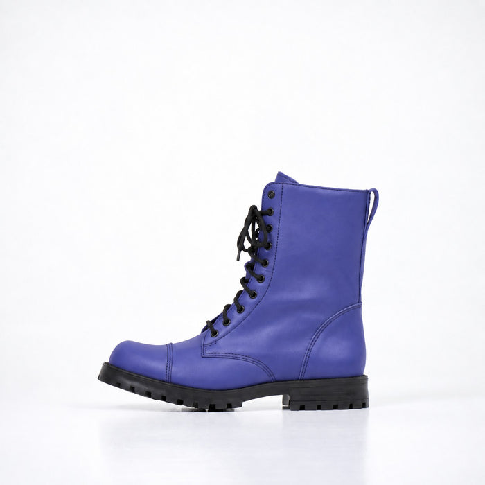 Combat Boots Samelin 511 Blauviolett mit Reißverschluss – Punk-Stil Unisex