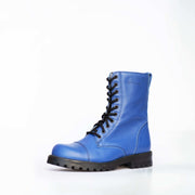 Combat Boots met Rits Samelin 511 Blauw – Punkstijl Leren Veterlaarzen, Unisex