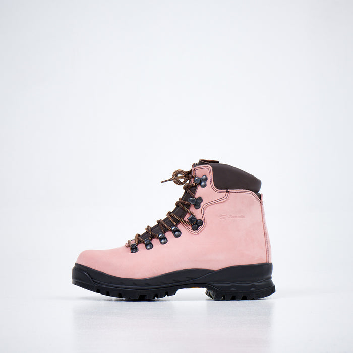 Wanderschuhe Damen Wasserdicht – Samelin 5531 Niedriger Leder-Bergschuh – Rosa
