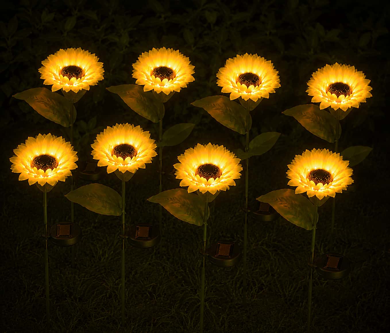 Solar-Sonnenblumen-Gartenleuchten – wasserdicht & solarbetrieben
