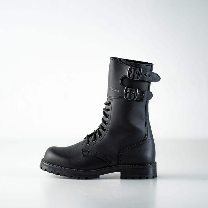Samelin 791 Tarkovsky Combat Boots Zwart – Aviator Enkellaarzen, Minimalistisch Leer, Unisex