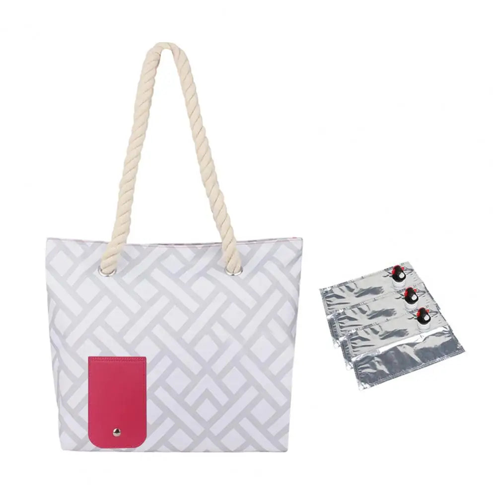 Wine Bag Portable Wine Tote with Hidden Pouch Spout for Beach Travel Picnic Camping Leakproof Wine Bag Dispenser for Outdoor