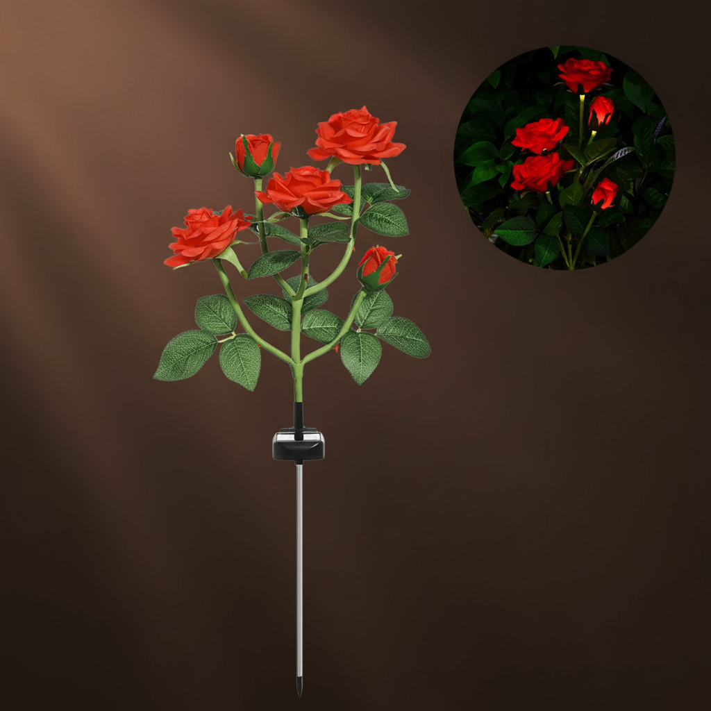 Solar Rose<!--de-->Wasserfeste LED-Blumenbeleuchtung