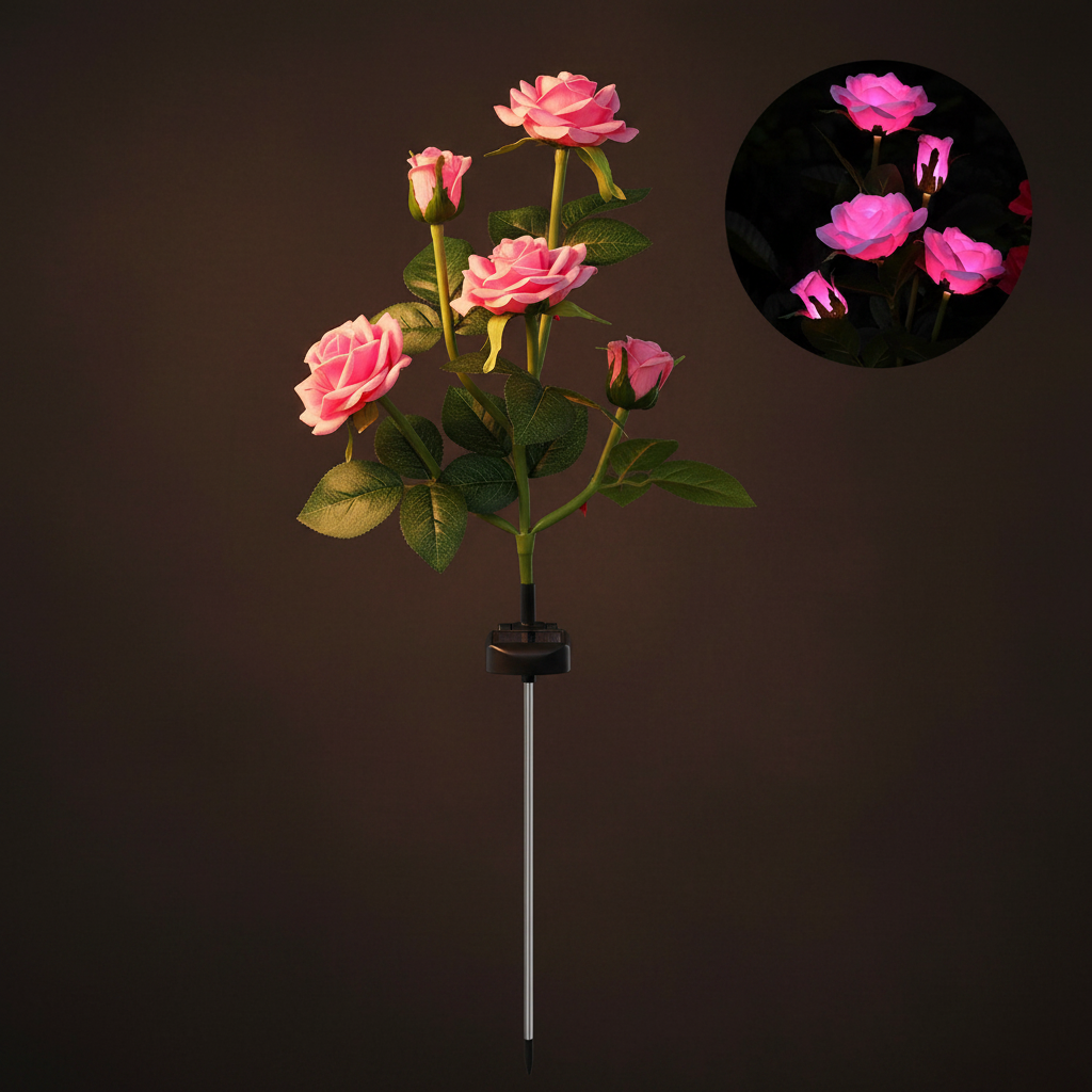 Solar Rose<!--de-->Wasserfeste LED-Blumenbeleuchtung