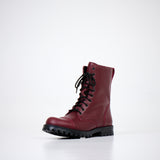 Samelin 511 Punk-Boots bordeaux mit Reißverschluss – Ansicht schräg von vorne