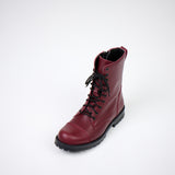 Samelin 511 Punk-Boots bordeaux mit Reißverschluss – Draufsicht