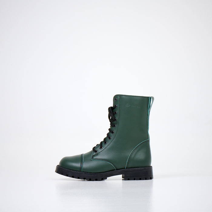 Combat Boots Samelin 511 Waldgrün – Punk-Stil Leder-Schnürstiefel, Unisex