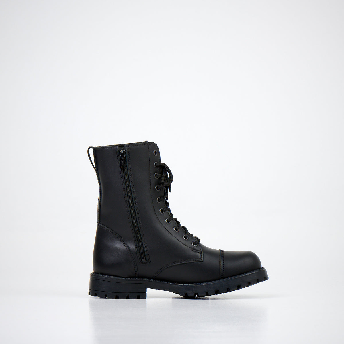 Samelin 511 2.0 punk boots zwart met rits, leer – binnenkant