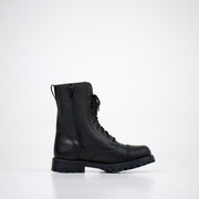 Combat Boots met Rits Samelin 511 Zwart 2.0 – Punkstijl Leren Veterlaarzen, Unisex