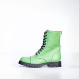 Samelin 511 Punk-Boots apfelgrün – Seitenansicht, anderer Winkel